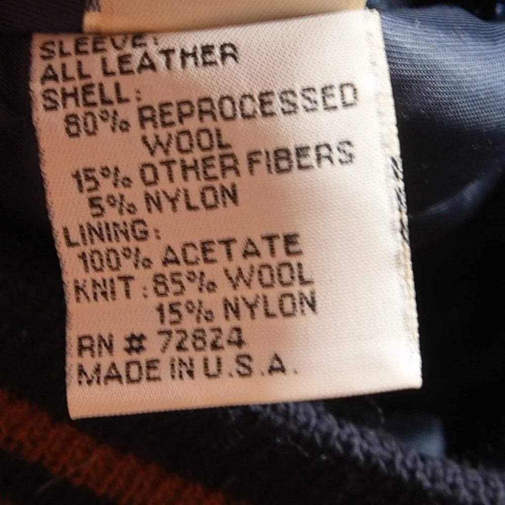 VTG USA Golden Bear Varsity Bomber Wool Leather Men Jacket XXL University Retro